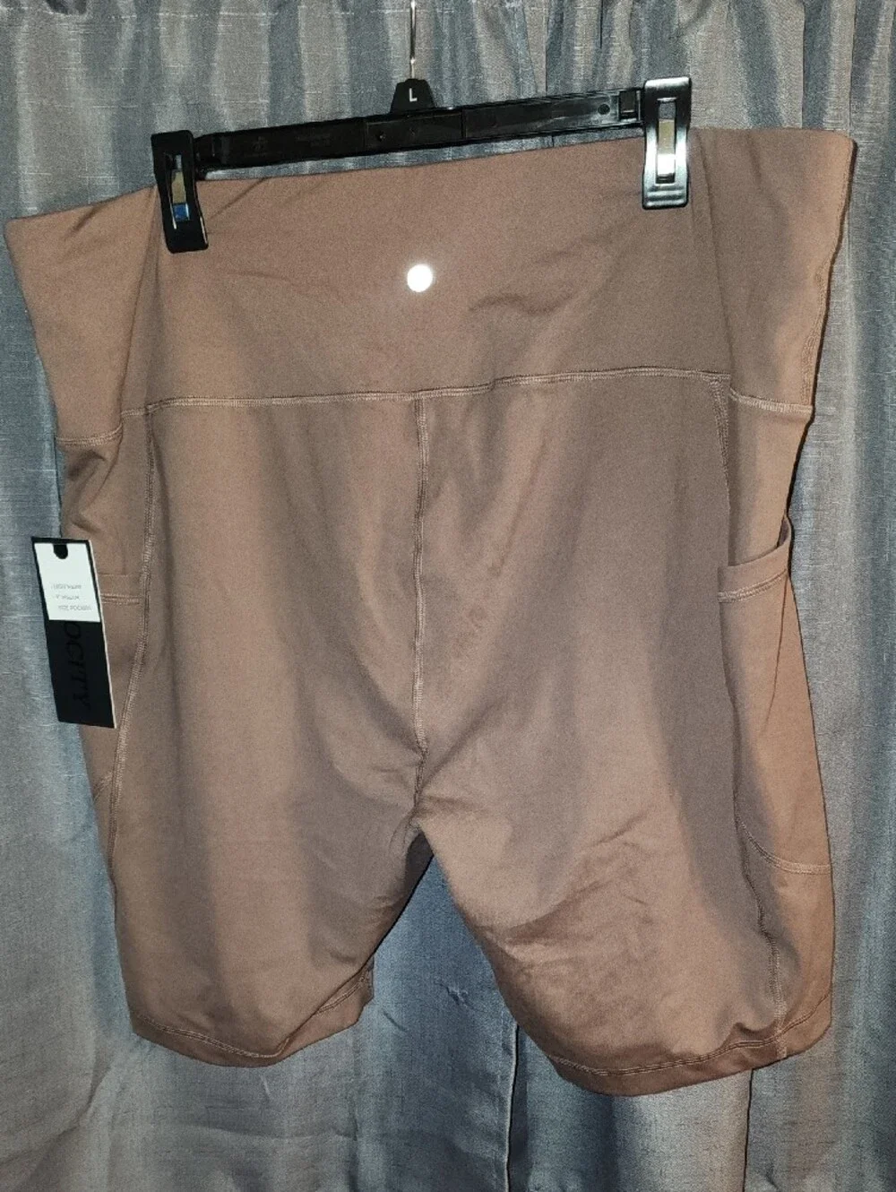 Velocity Mauve-Taupe High-Rise Bike Shorts with Side Pockets - Picture 4 of 5